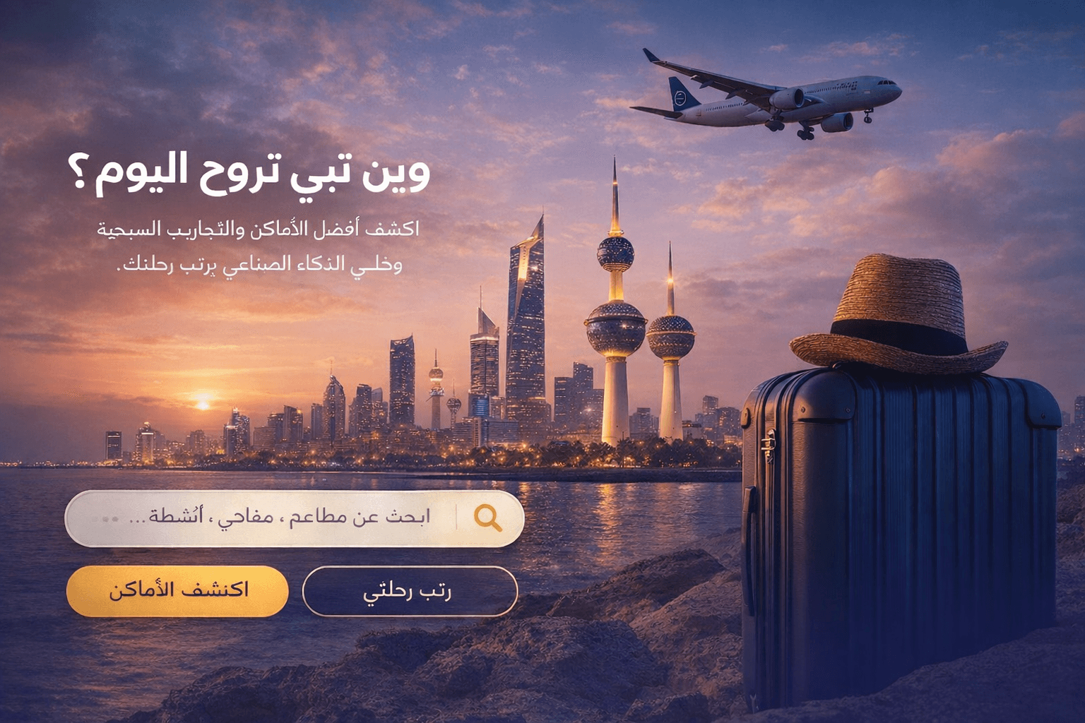 مشهد تصويري في الكويت مع أفق المدينة